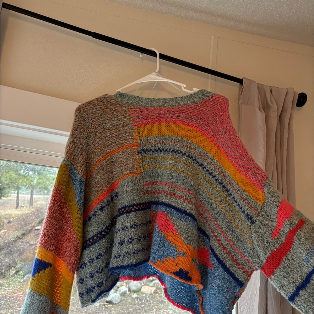 moon & madison Multicolor Patchwork Sweater